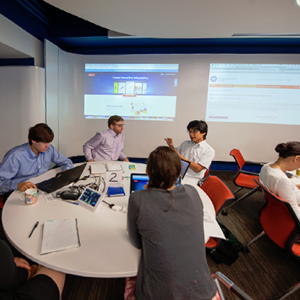 The Collaborative Classroom, an active learning space designed for problem-solving activities