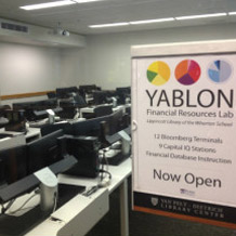 Yablon Financial Resources Lab: 11 Bloomberg terminals and 9 Capital IQ stations