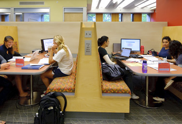 Group study booth in Weigle Information Commons