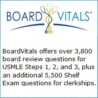 BoardVitals offers over 3,800 board review questions for USMLE Steps 1, 2, and 3, plus an additional 5,500 Shelf Exam questions for clerkships.