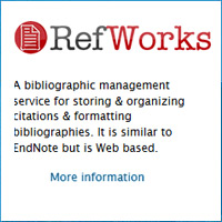RefWorks, a bibliographic management service for storing & organizing citations & formatting bibliographies