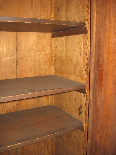 Shelves inside the cabinet