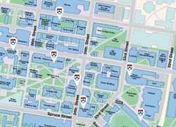Campus map of the Libraries