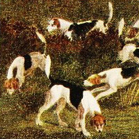Detail showing fox hounds
