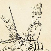 Drawing of a young cavalryman