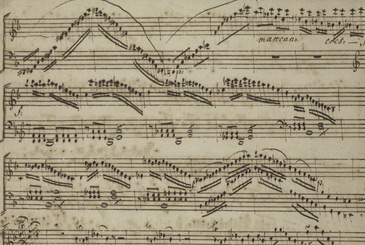 Detail from Ludwig Abielle, Ill sonates pour le clavicin ou pianoforte opera III (France, 17th century), UPenn Ms. Codex 13, Kislak Center