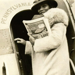Marian Anderson boarding a plane