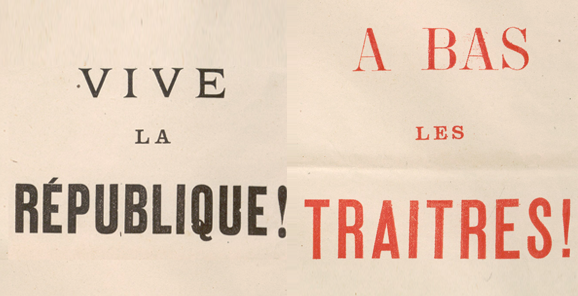 Composite image of type from broadside Dreyfus est innocent (France, 1898), Lorraine Beitler Collection of the Dreyfus Affair, Kislak Center