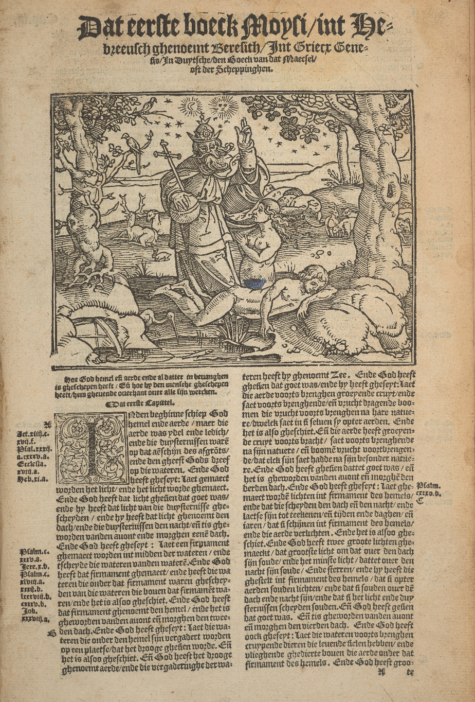 Detail from De bibel inhoudende het Oude ende Nyeuwe Testament, 1560. Evans Bible Collection. Folio BS224 1560.