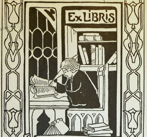 Detail of bookplate of Eugene Morris Pharo (1893-1945), Kislak Center for Special Collections, Rare Books and Manuscript