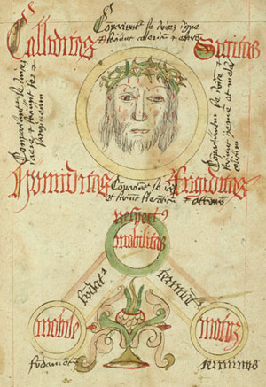 Detail of head of Christ, from [De philosophia naturali] (Germany, ca.1485-1499), Lawrence J. Schoenberg Collection, Rare Book &amp; Manuscript Library