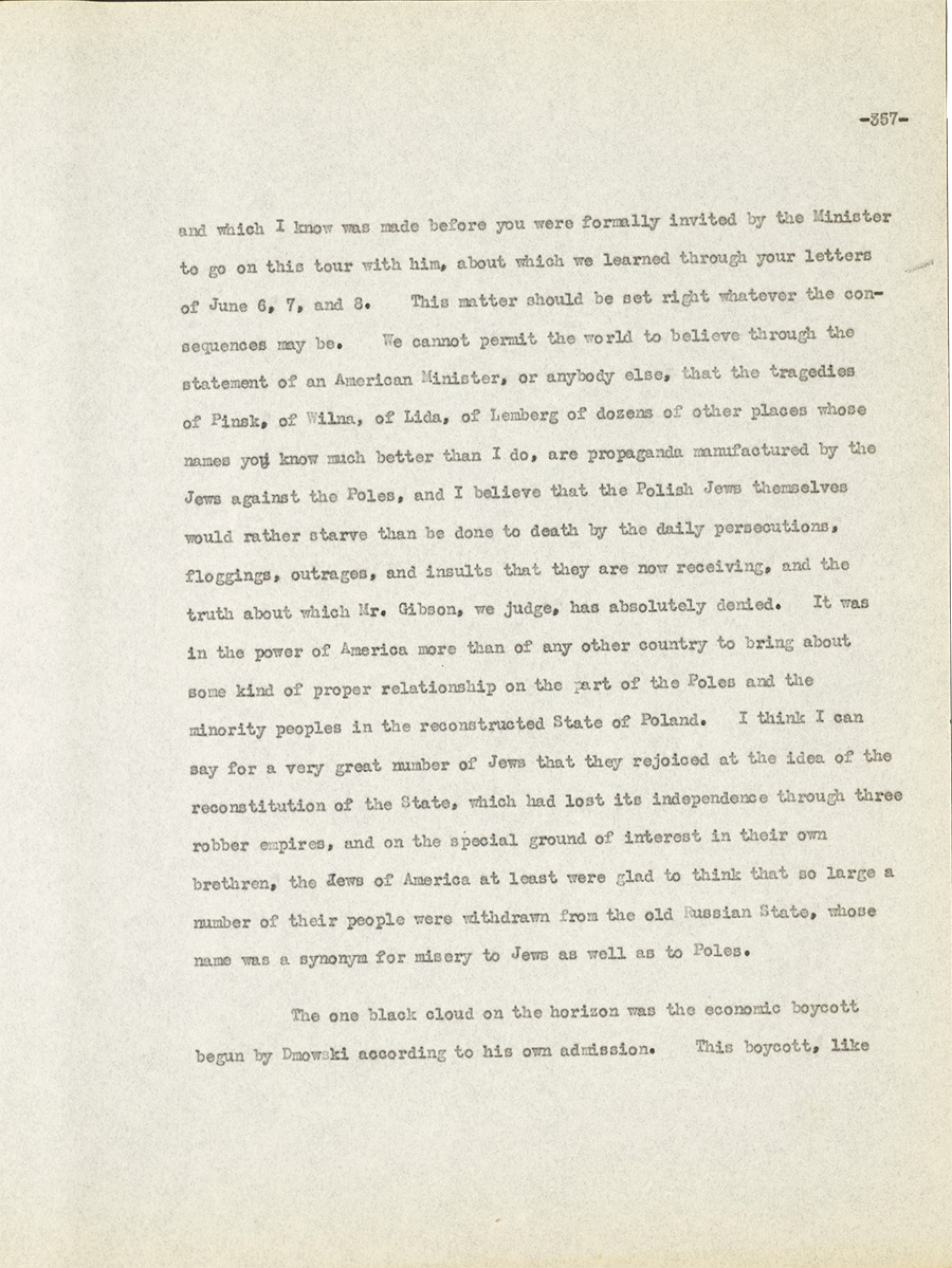 Letter from Adler to Bernard Bogen, June 17, 1919, p. 357 of diary
