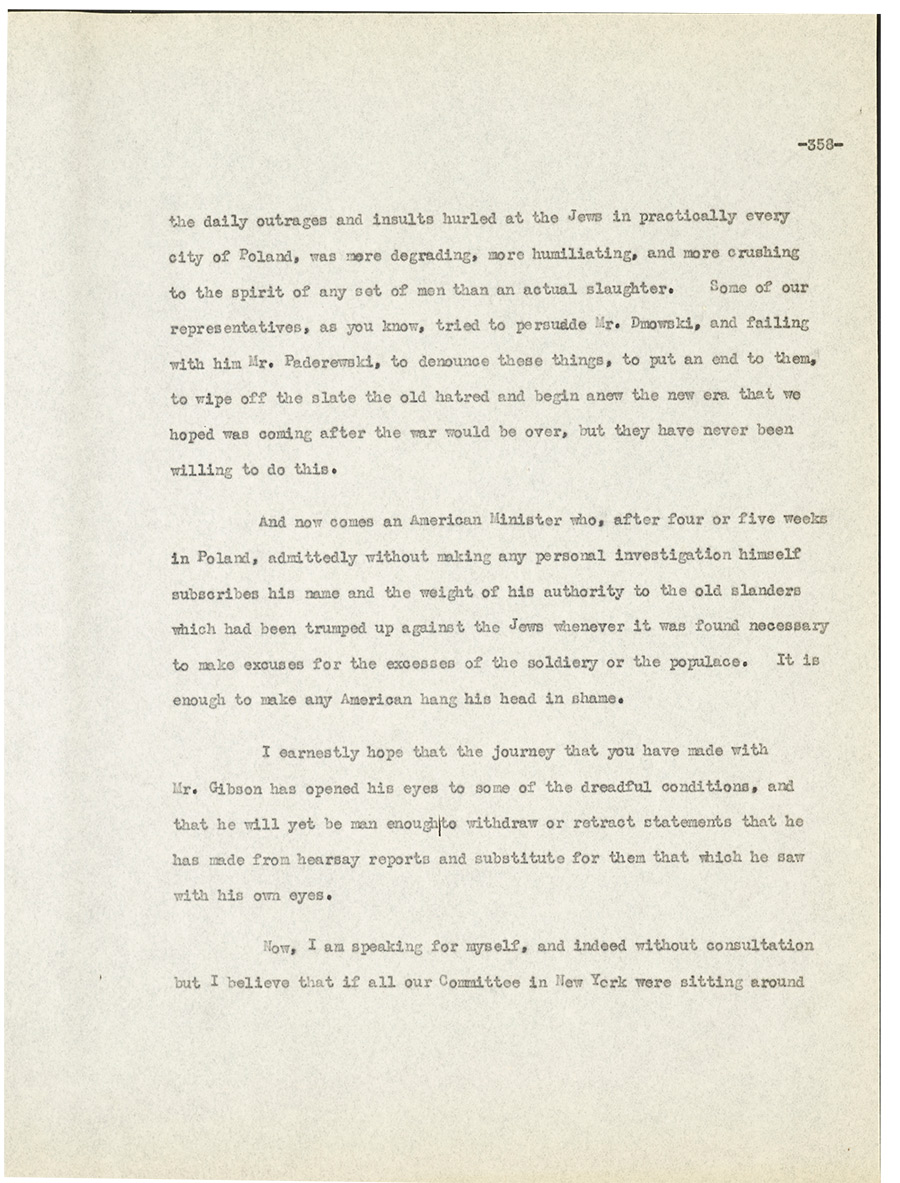 Letter from Adler to Bernard Bogen, June 17, 1919, p. 358 of diary