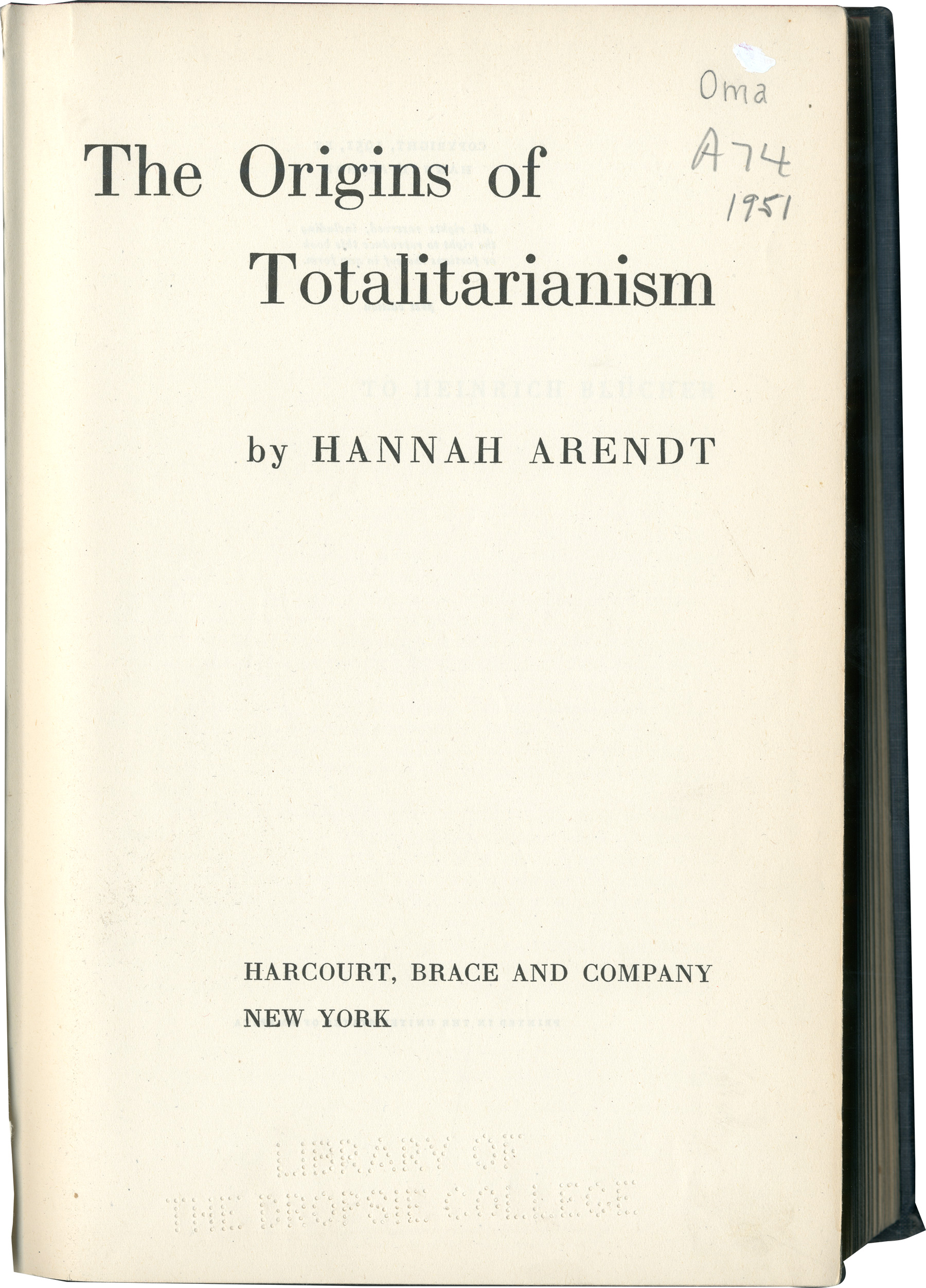 The Origins of Totalitarianism, title page