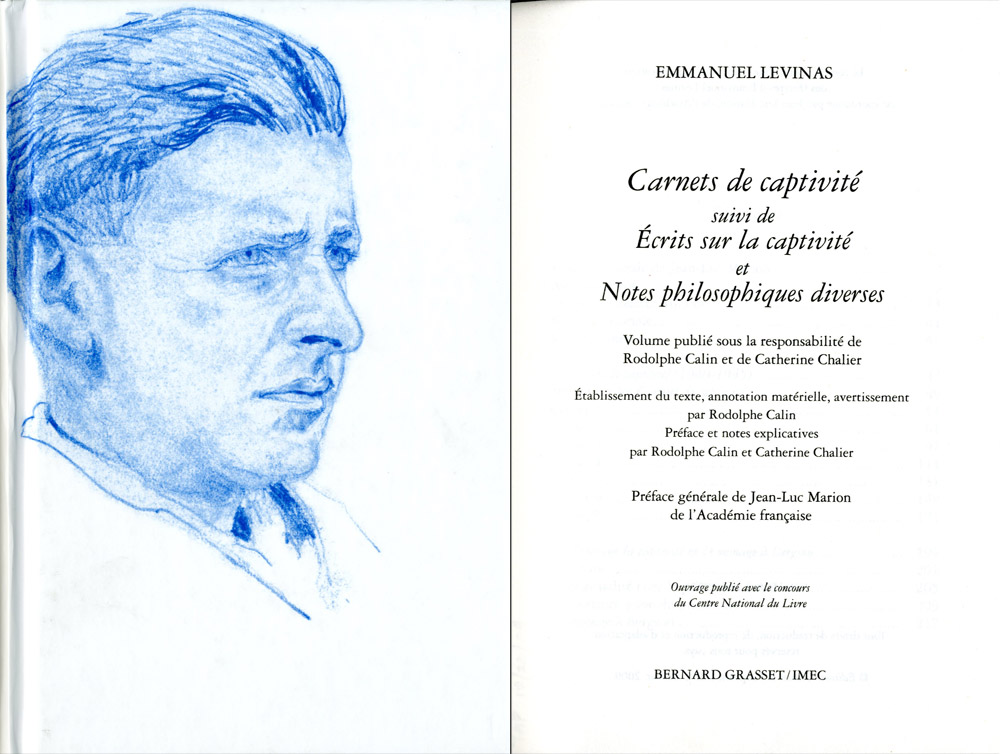 Title page and author's portrait sketched in shades of blue