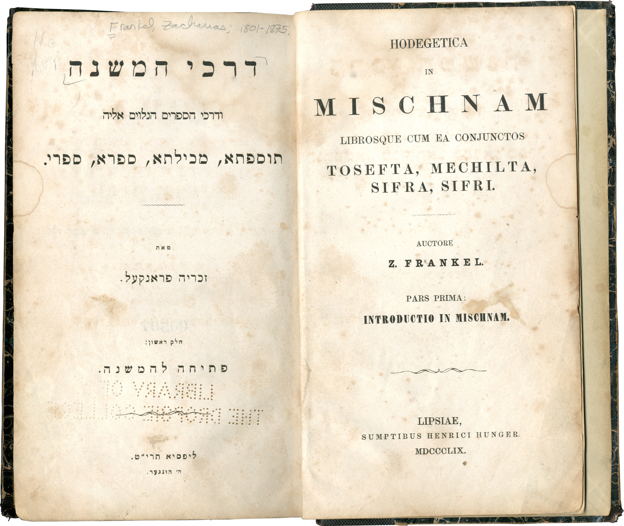 Title pages, Hebrew and Latin