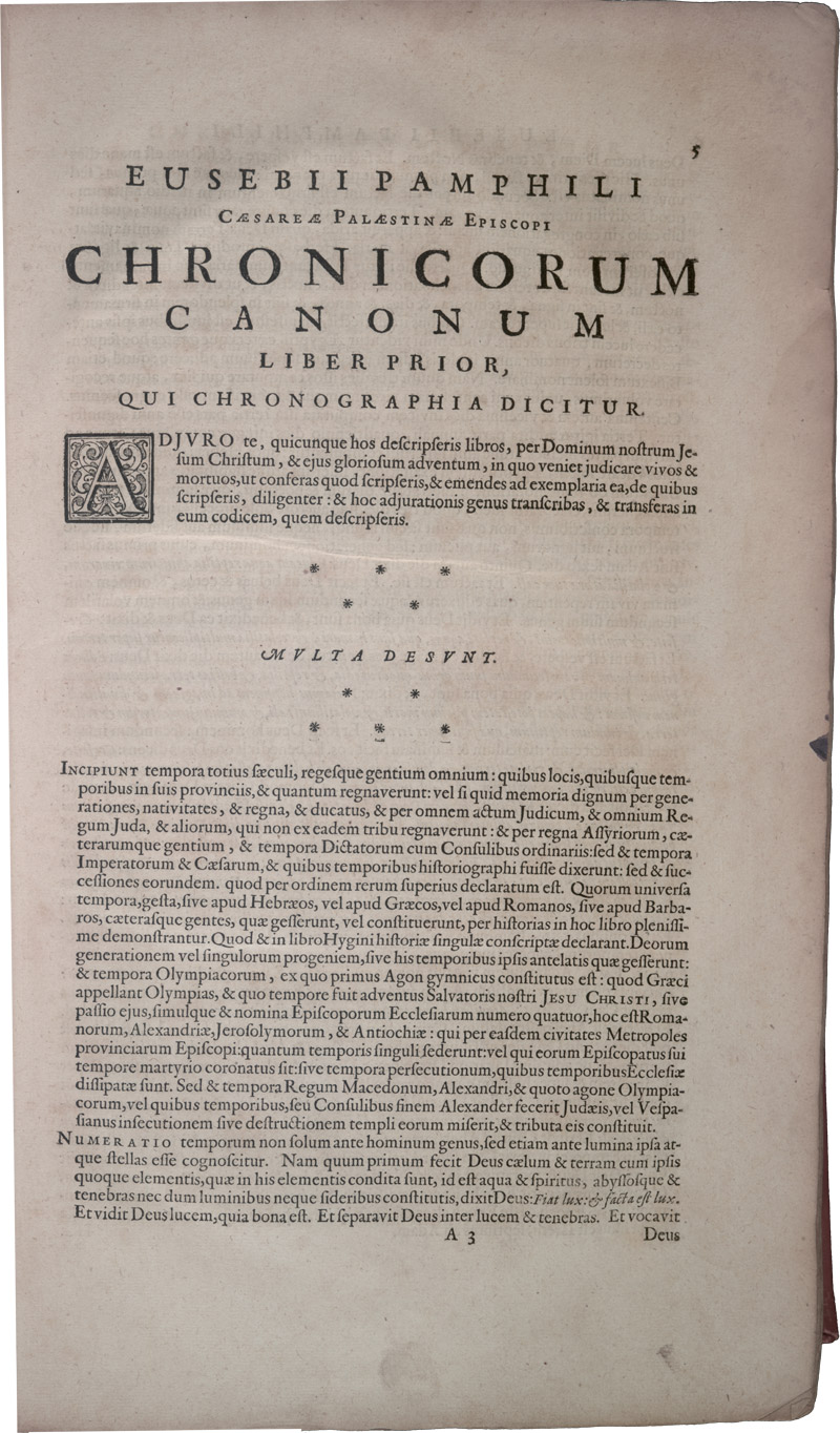 First page of the Chronicorum Canonum
