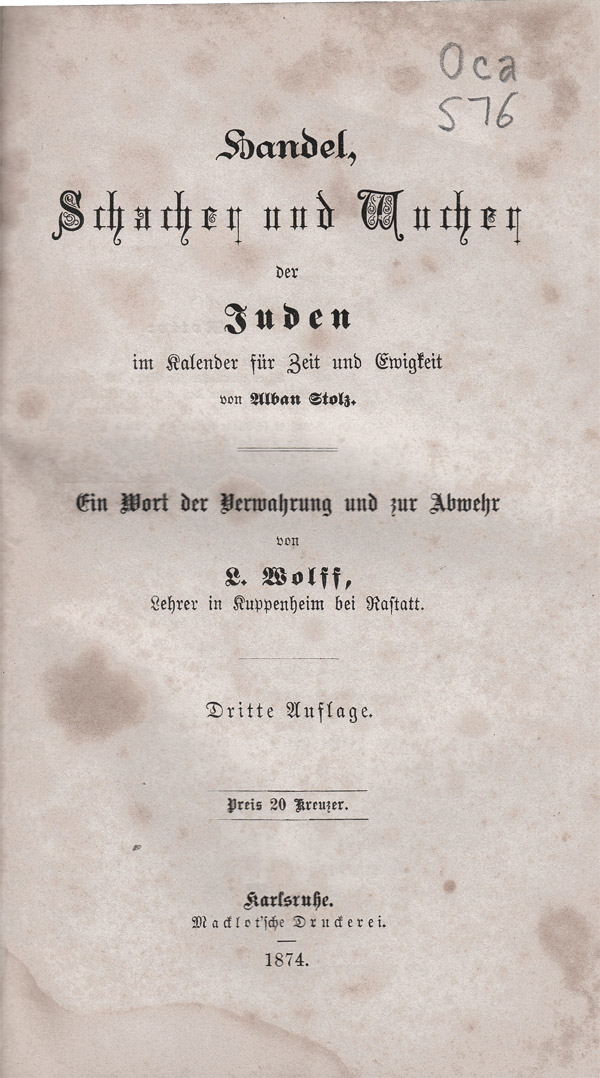 Title page of the 1874 printing