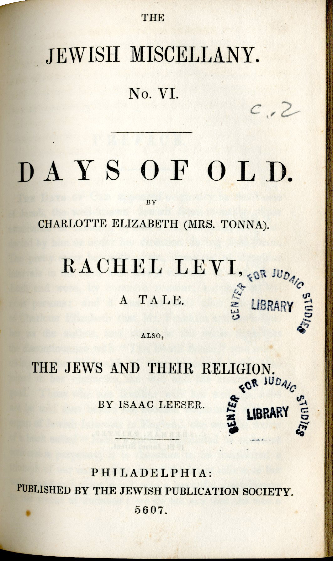 Title page of the sixth volume