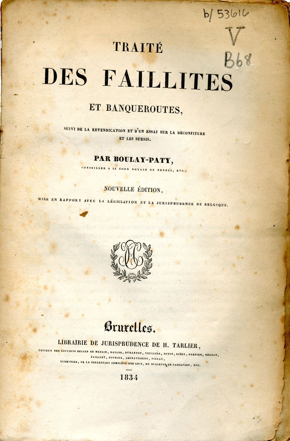 Title page of the 1834 printing