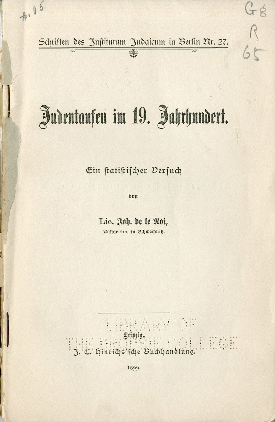 Title page of the 1899 printing