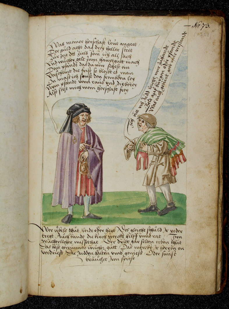Illustration of a peasant and a stereotypical depiction of a Jew