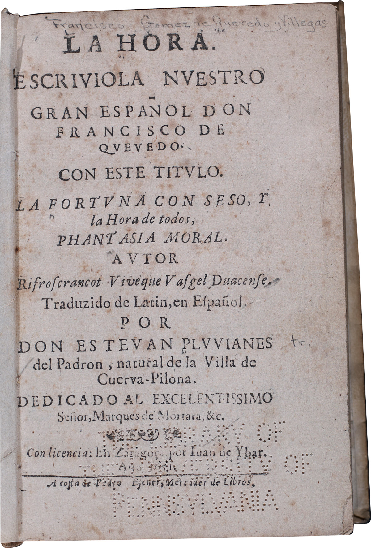 Title page of the 1651 printing