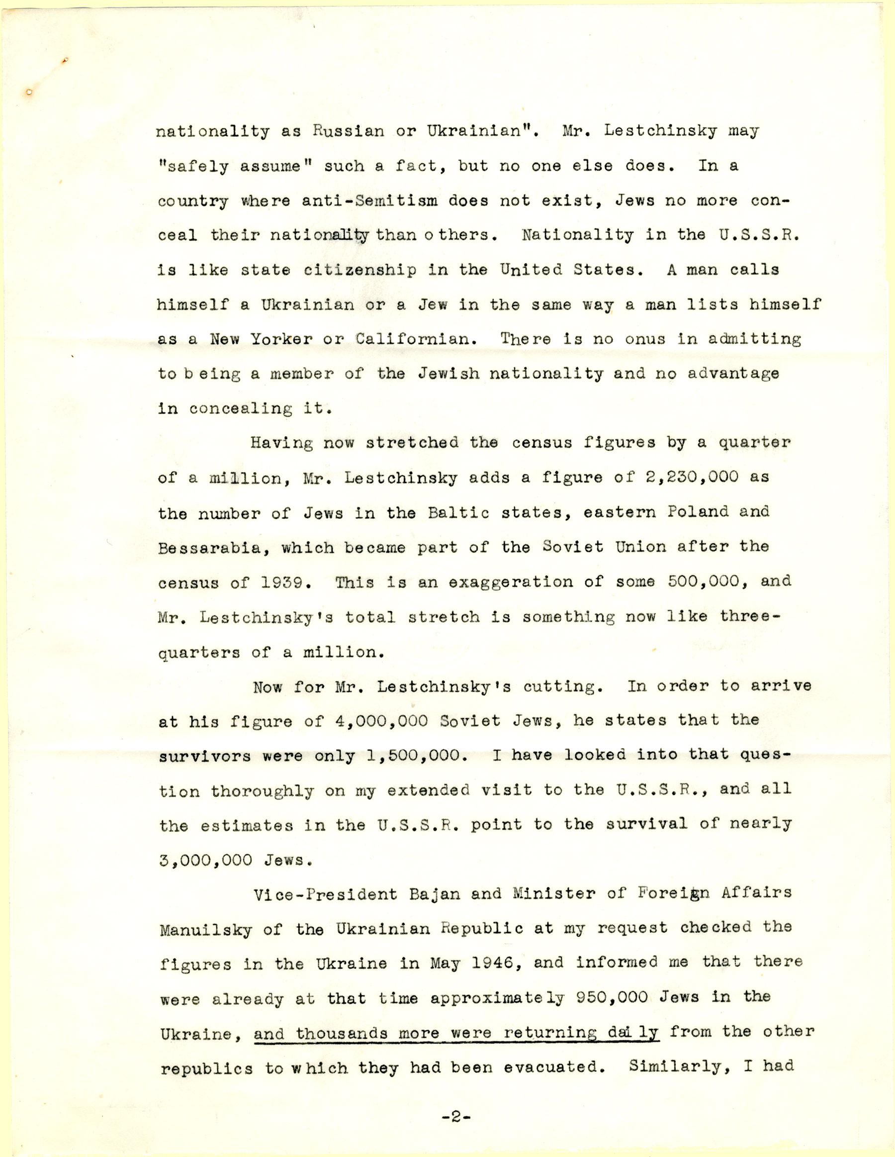 B.Z. Goldberg's letter to The New Palestine, page 2