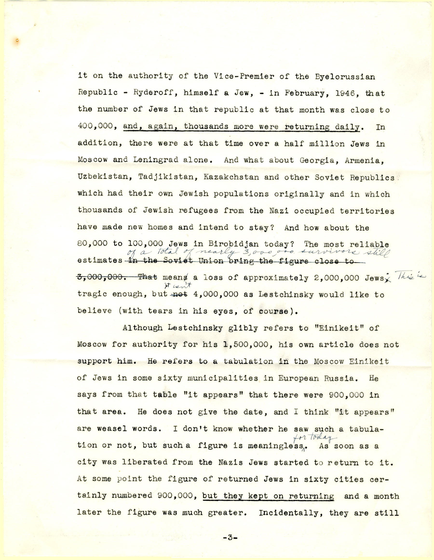 B.Z. Goldberg's letter to The New Palestine, page 3