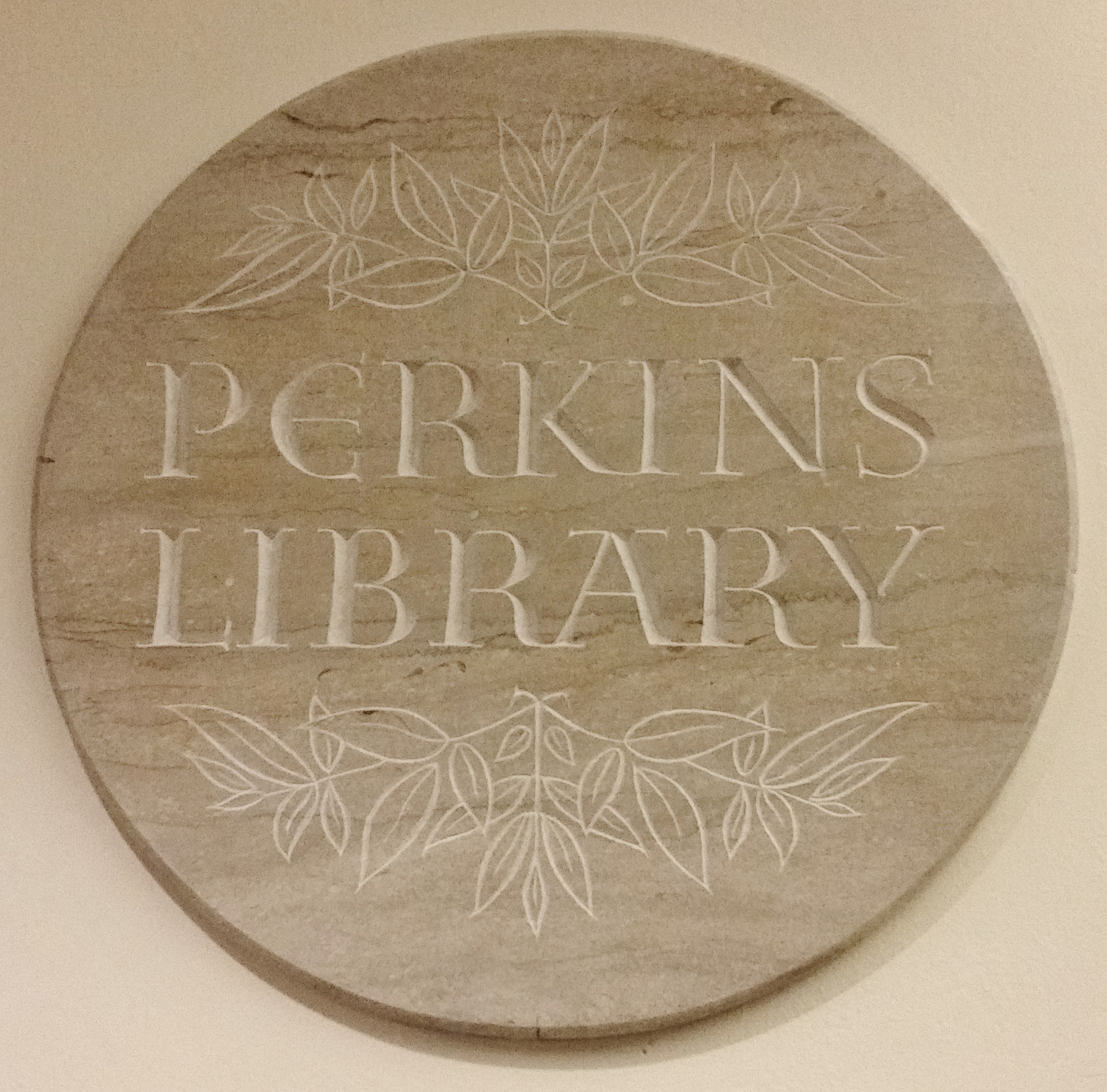 Wall sign for Perkins Library