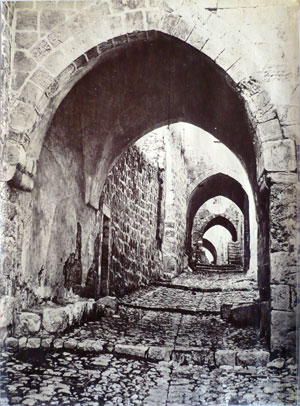 Tancrede Dumas, Arched Street in Jerusalem (photograph, 1870), Lenkin Family Collection of Photographs, Penn Libraries