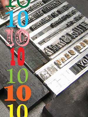 Photo of type being set for printing on the Common Press (2006) courtesy of David Comberg