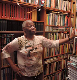 Johanna Banks in her library, ca 2018