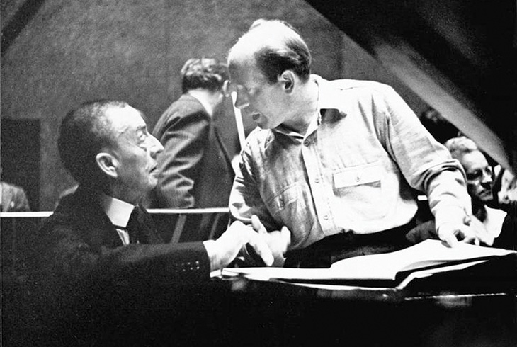 Segei Rachmaninoff at piano and Eugene Ormandy. Photo courtesy of the Adrian Siegel Collection/Philadelphia Orchestra Archives