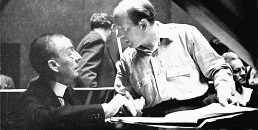 Sergei Rachmaninoff at piano and Eugene Ormandy. Photo courtesy of the Adrian Siegel Collection/Philadelphia Orchestra Archives
