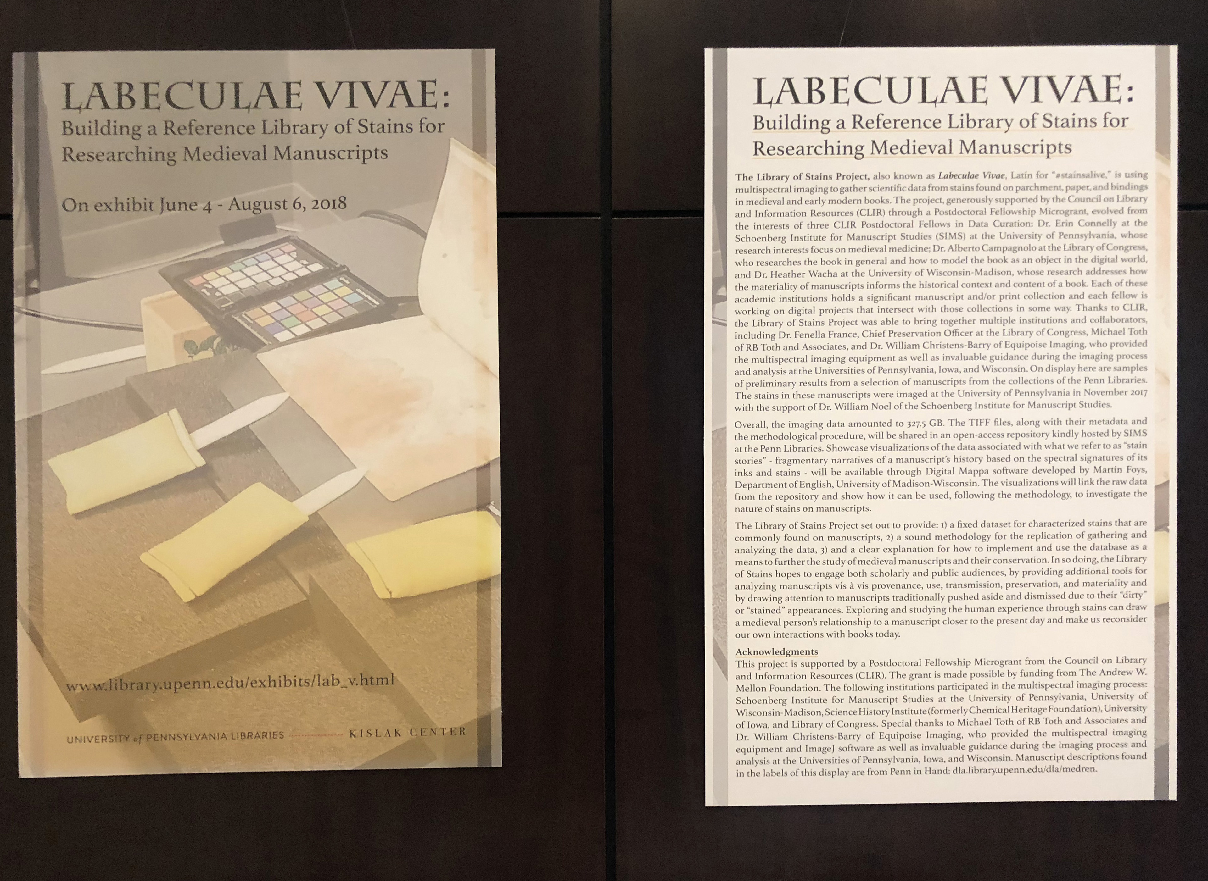 Labeculae Vivae poster and introduction