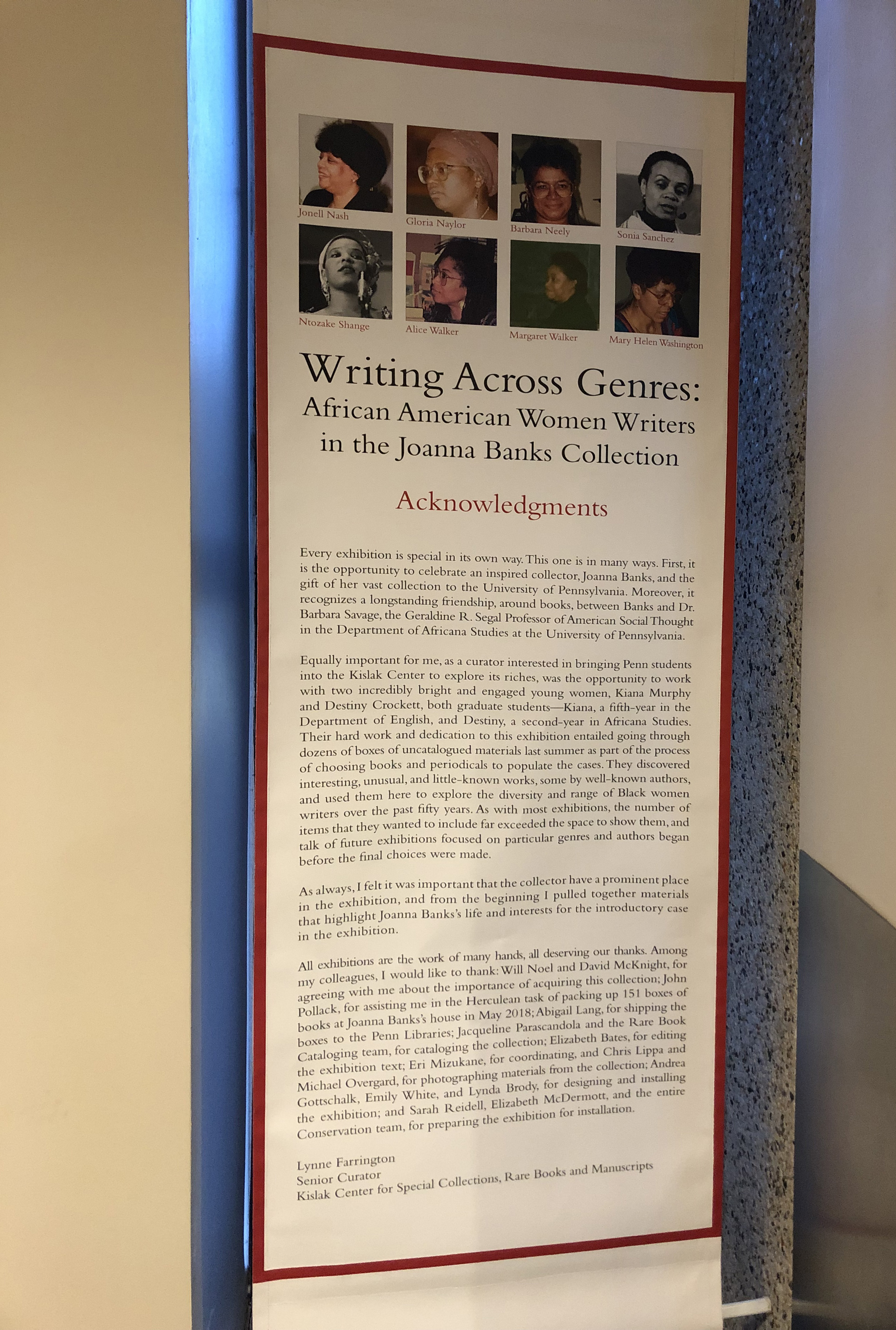 Writing Across Genres Acknowledgements