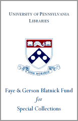 Faye & Gerson Blatnick Fund for Special Collections Bookplate