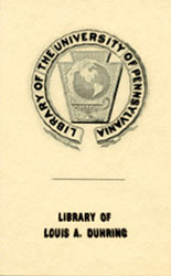Dr. Louis A. Duhring Fund Bookplate