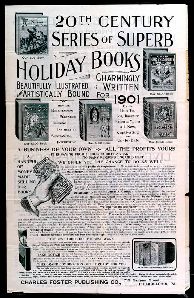 Charles Foster Publishing Holiday Books Broadside advertisement With Illustrations 
