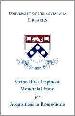 Barton Hirst Lippincott Memorial Fund for Acquisitions in Biomedicine bookplate