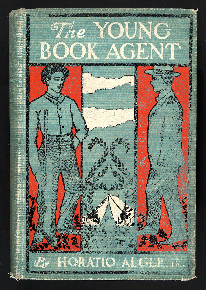 Illustrated cover of The Young Book Agent, or, Frank Hardy's Road to Success featuring book salesman and young woman