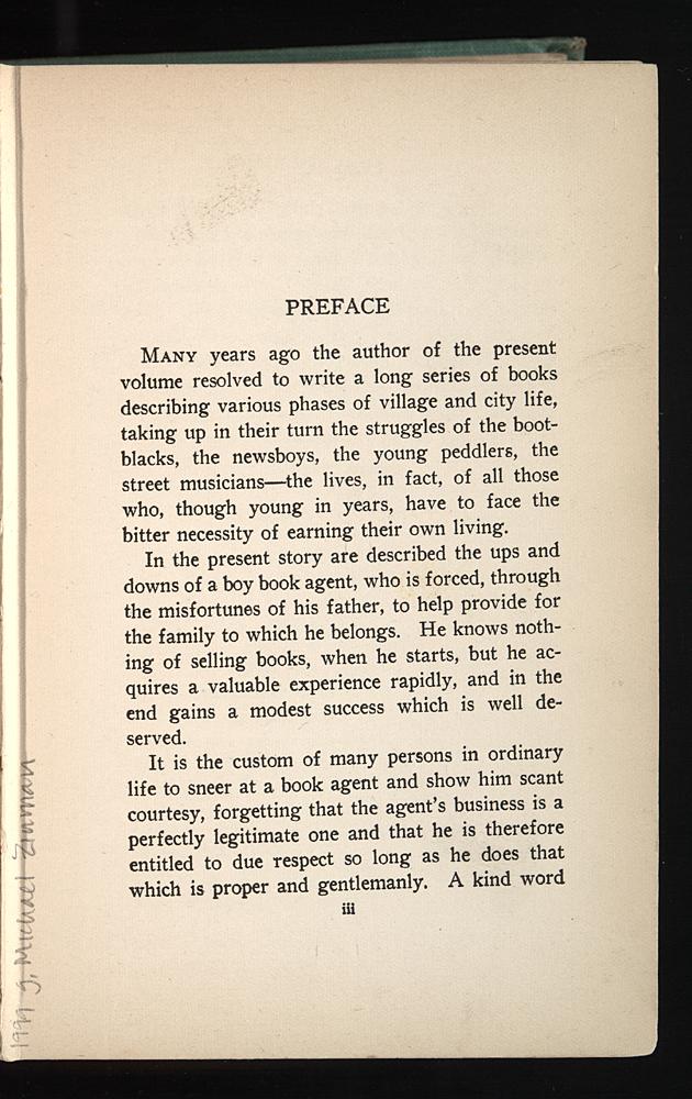 The Young Book Agent, or, Frank Hardy's Road to Success Preface