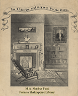 M.A. Shaaber Fund for the Furness Shakespeare Library Bookplate