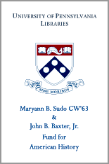 Maryann B. Sudo CW'63 & John B. Baxter, Jr., Fund for American History Bookplate