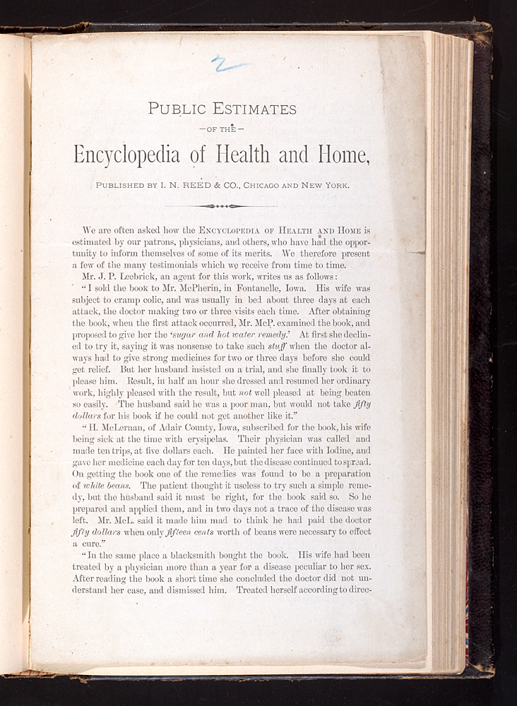 Encyclopedia of Health and Home Interior First Page, No Illustration, All Text