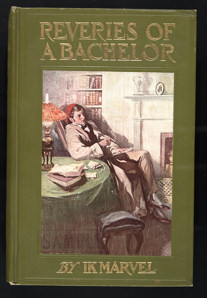 Reveries of a Bachelor Cover Illustration of a Wealthy Bachelor Asleep in a drawing room chair