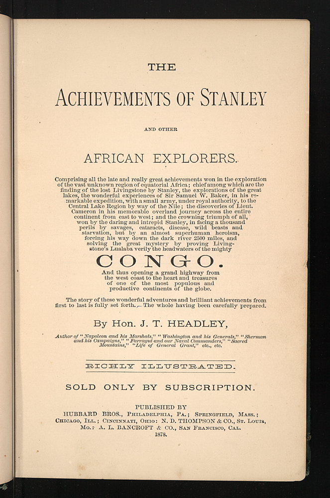 interior and preface of The Achievements of Stanley