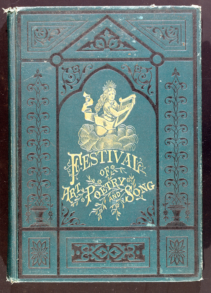 A Festival of Art, Poetry and Song embossed illustrated cover of a harp playing cherub, bound back-to-back with A Guide to Success, with Forms for Business & Society