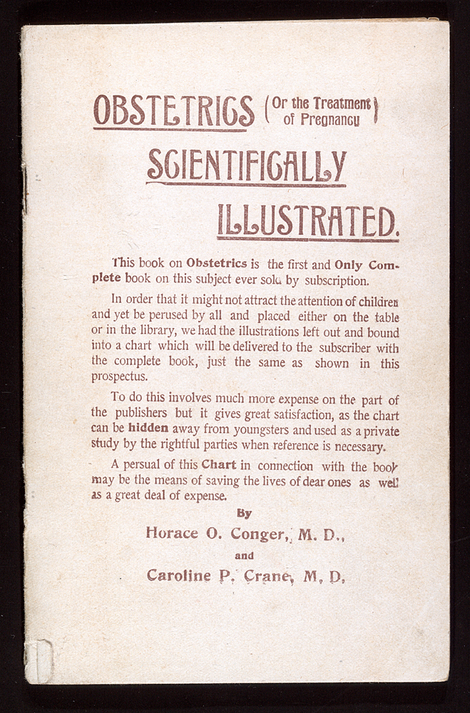 text only cover page for inner pamphlet Obstetrics (Or the Treatment of Pregnancy) Scientifically Illustrated